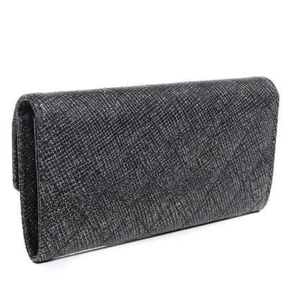 Chanel Glittered Calfskin Quilted Long Flap Wallet Black 3 of 7
