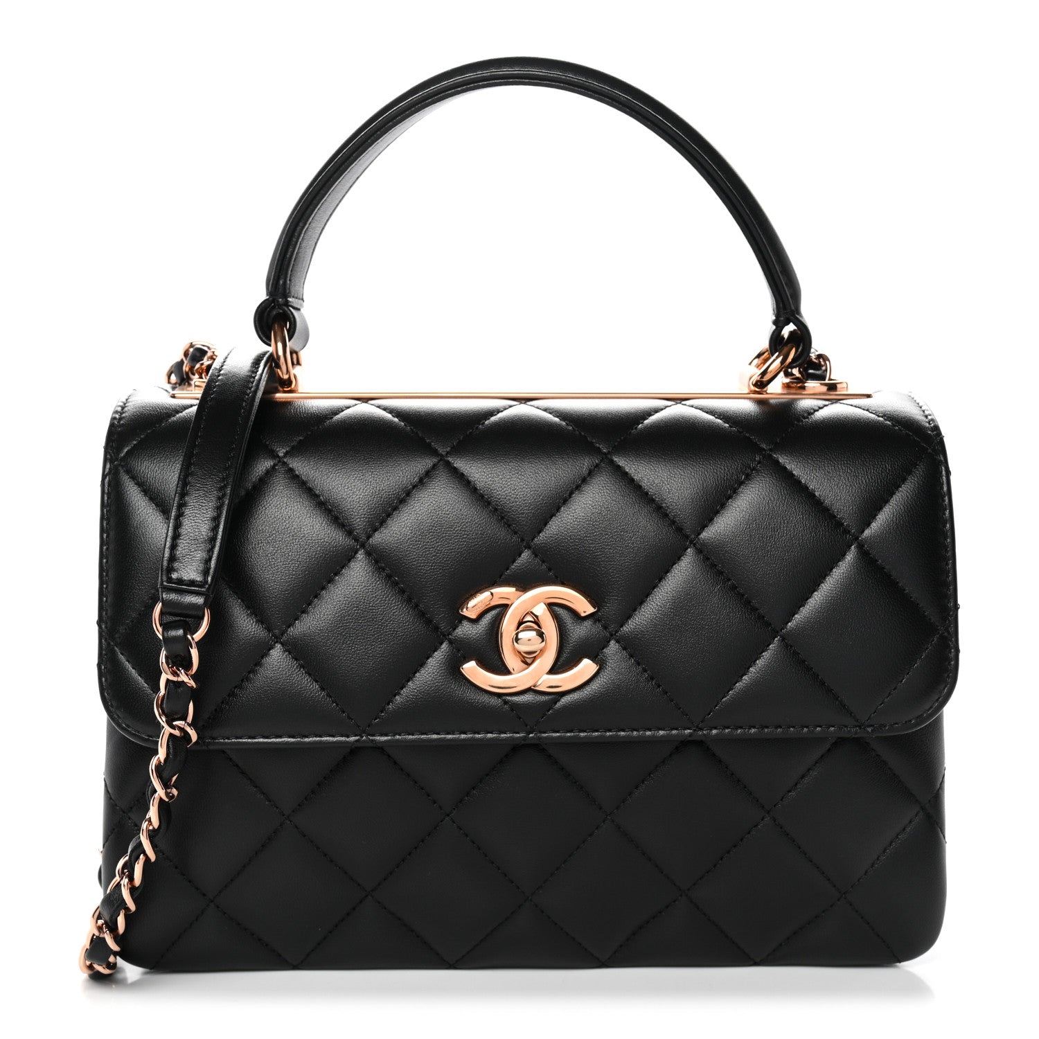 Chanel Lambskin Quilted Small Trendy CC Dual Handle Flap Bag Black 1 of 11