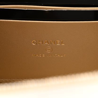 Chanel Lambskin Quilted Enamel CC Pearl Crush Small Vanity Case With Chain White 6 of 10