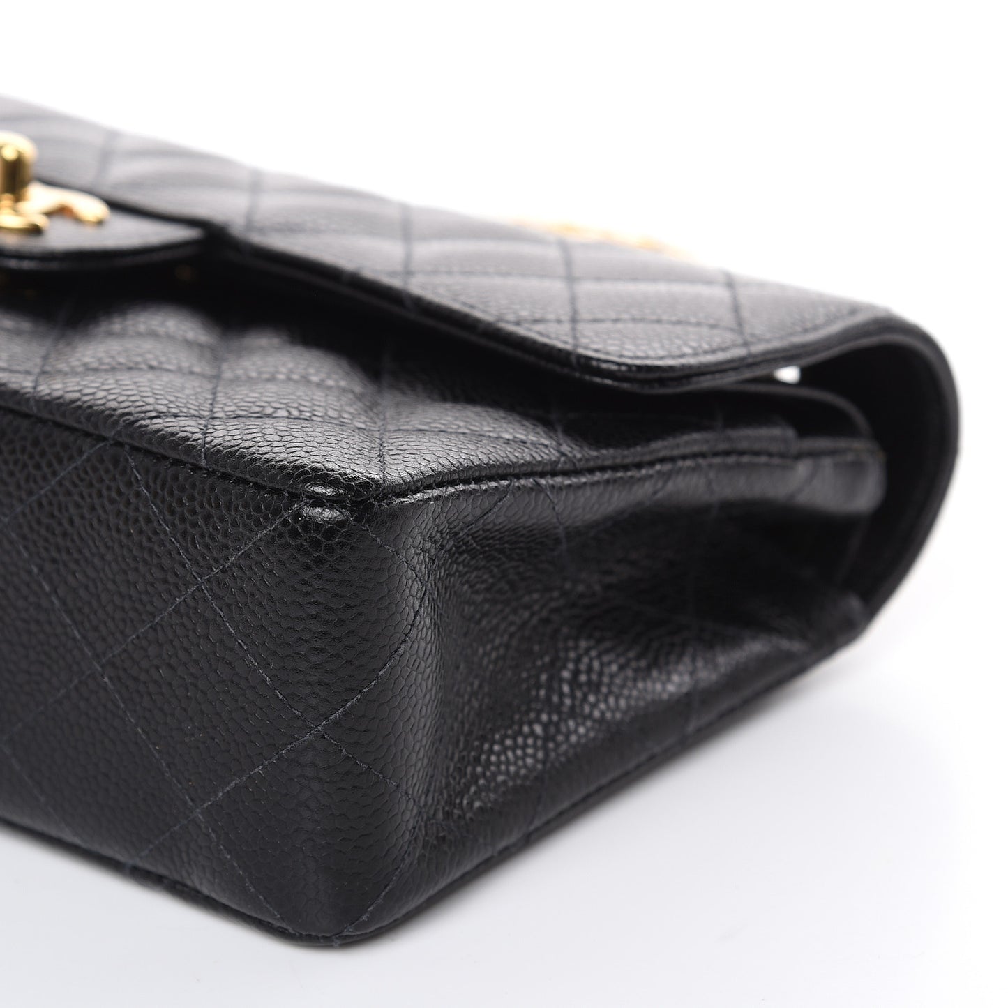 Caviar Quilted Small Double Flap Black