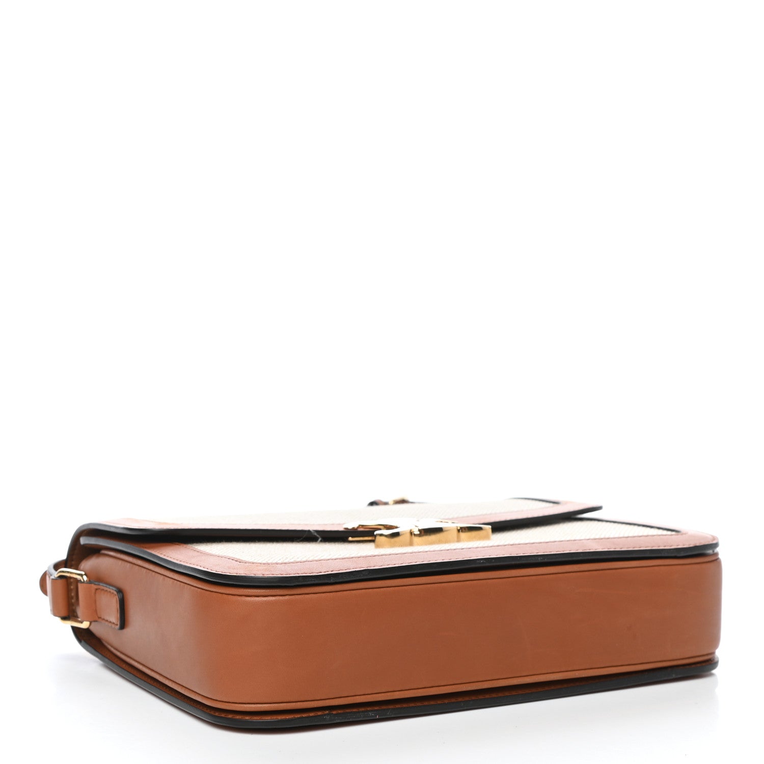 Celine Textile Natural Calfskin Large Triomphe Tan White 4 of 12