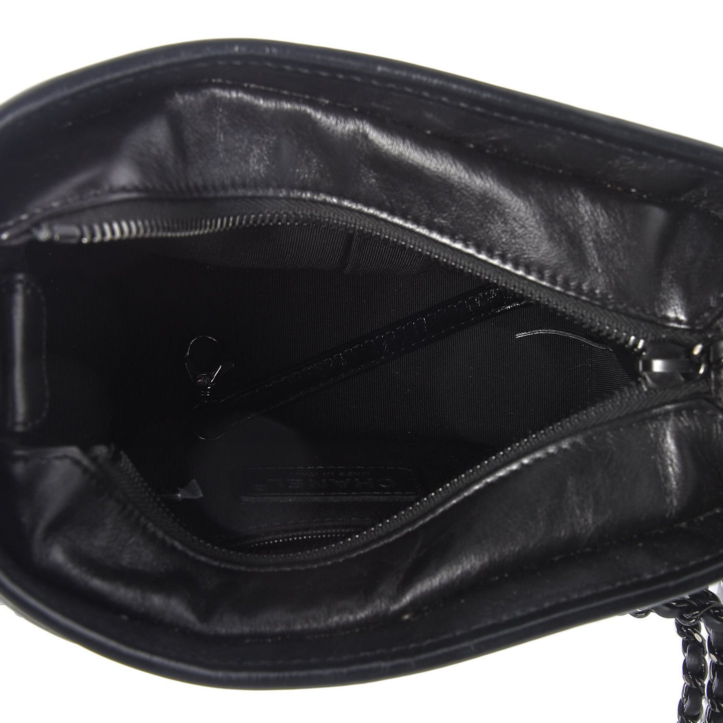 Aged Calfskin Chevron Quilted Small Gabrielle Hobo So Black