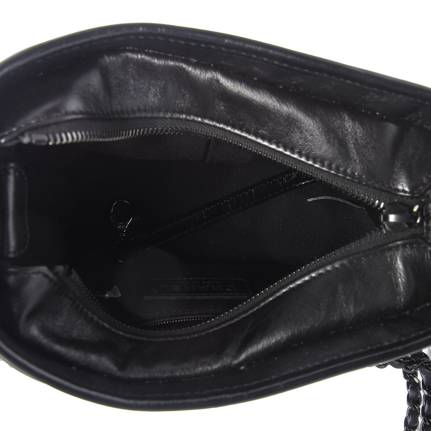 Chanel Aged Calfskin Chevron Quilted Small Gabrielle Hobo So Black 5 of 10