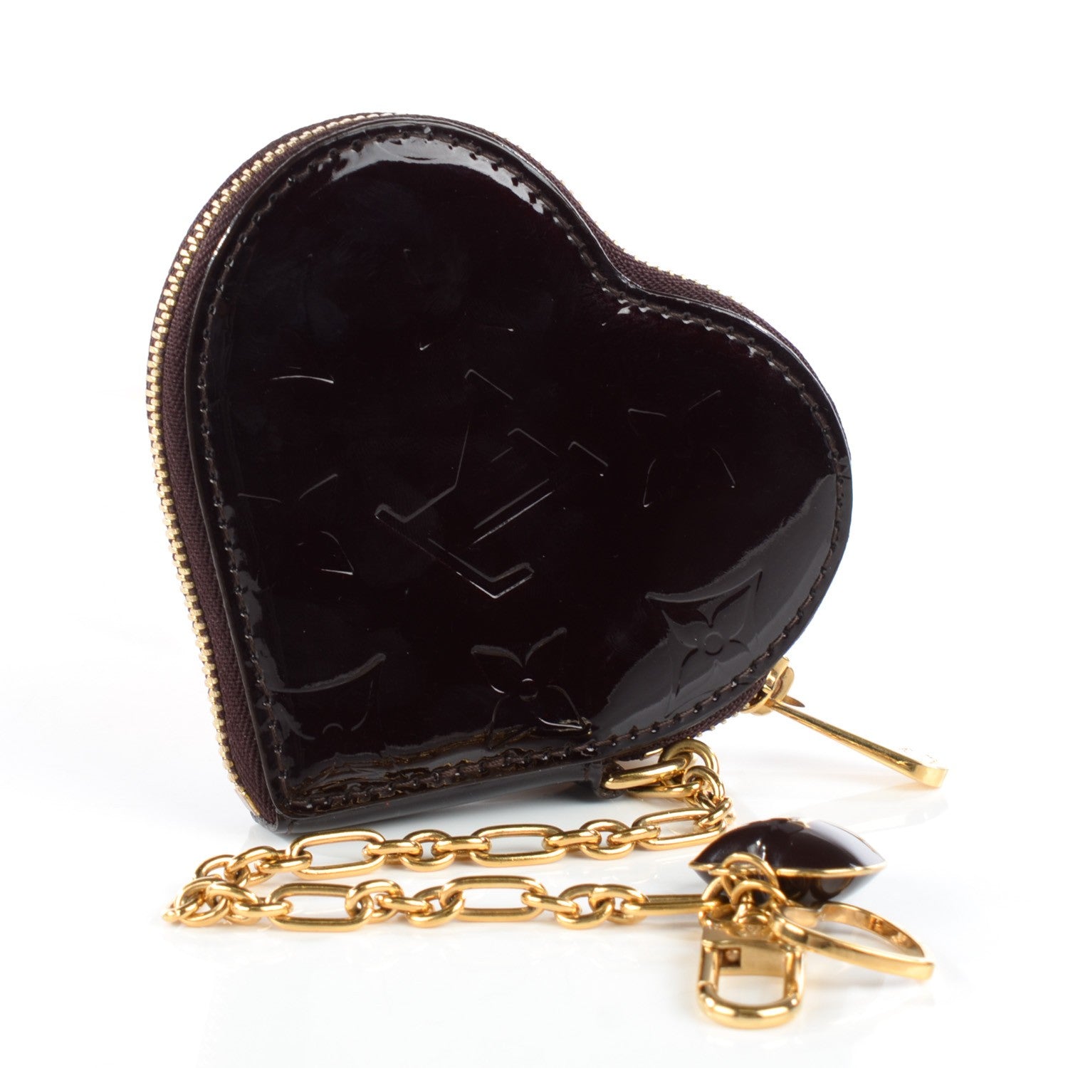 Louis Vuitton Vernis Heart Coin Purse Amarante 3 of 15