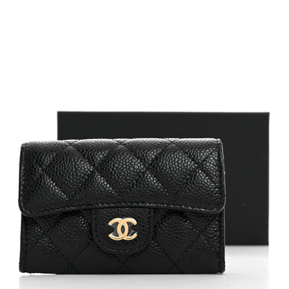 Chanel Caviar Quilted Flap Card Holder Wallet Black 9 of 9