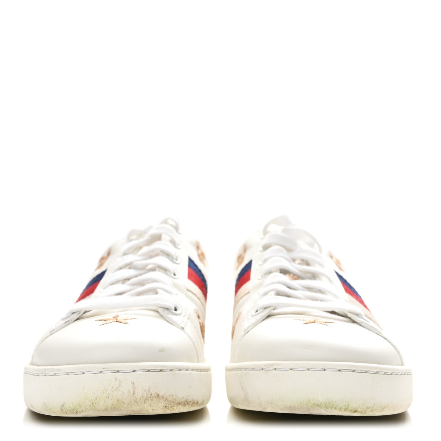 Calfskin Bee Star Embroidered Sylvie Web Ace Sneakers 37.5 White