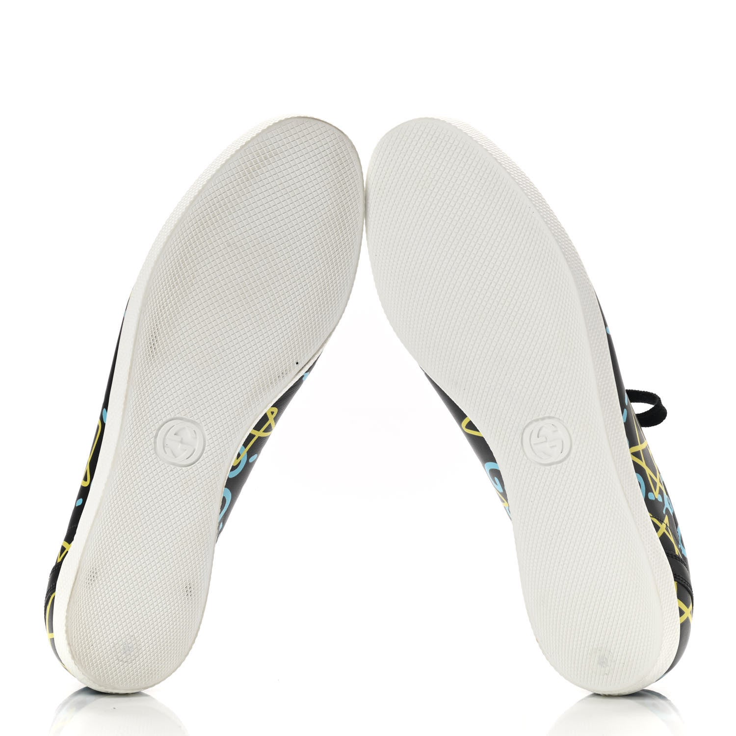 Gucci Calfskin GucciGhost Print Womens Low Top Sneakers 40 Black New Acquamarine 5 of 7