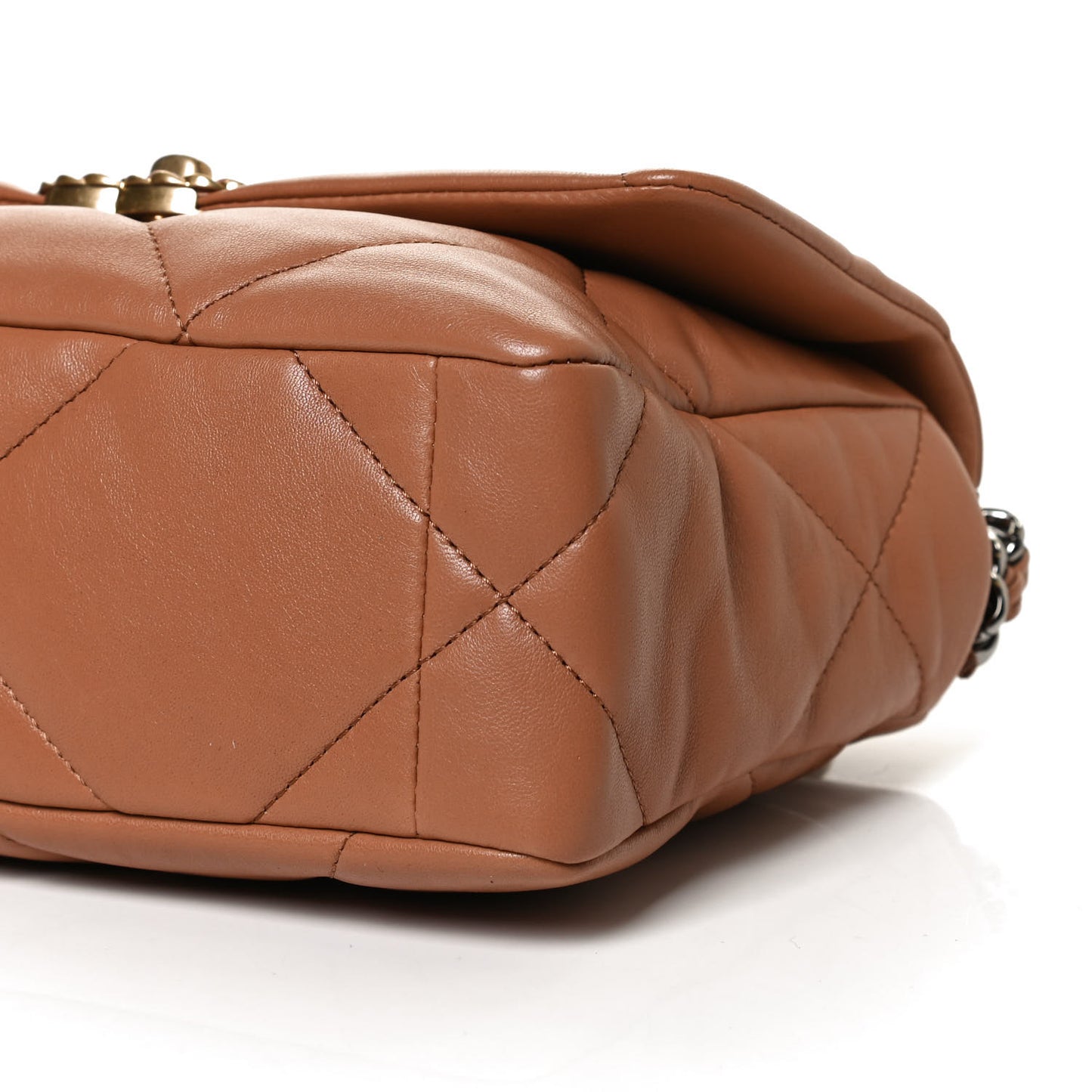Lambskin Quilted Medium Chanel 19 Flap Brown