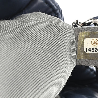 Chanel Nylon Quilted Medium Tweed on Stitch Bubble Flap Blue 7 of 11