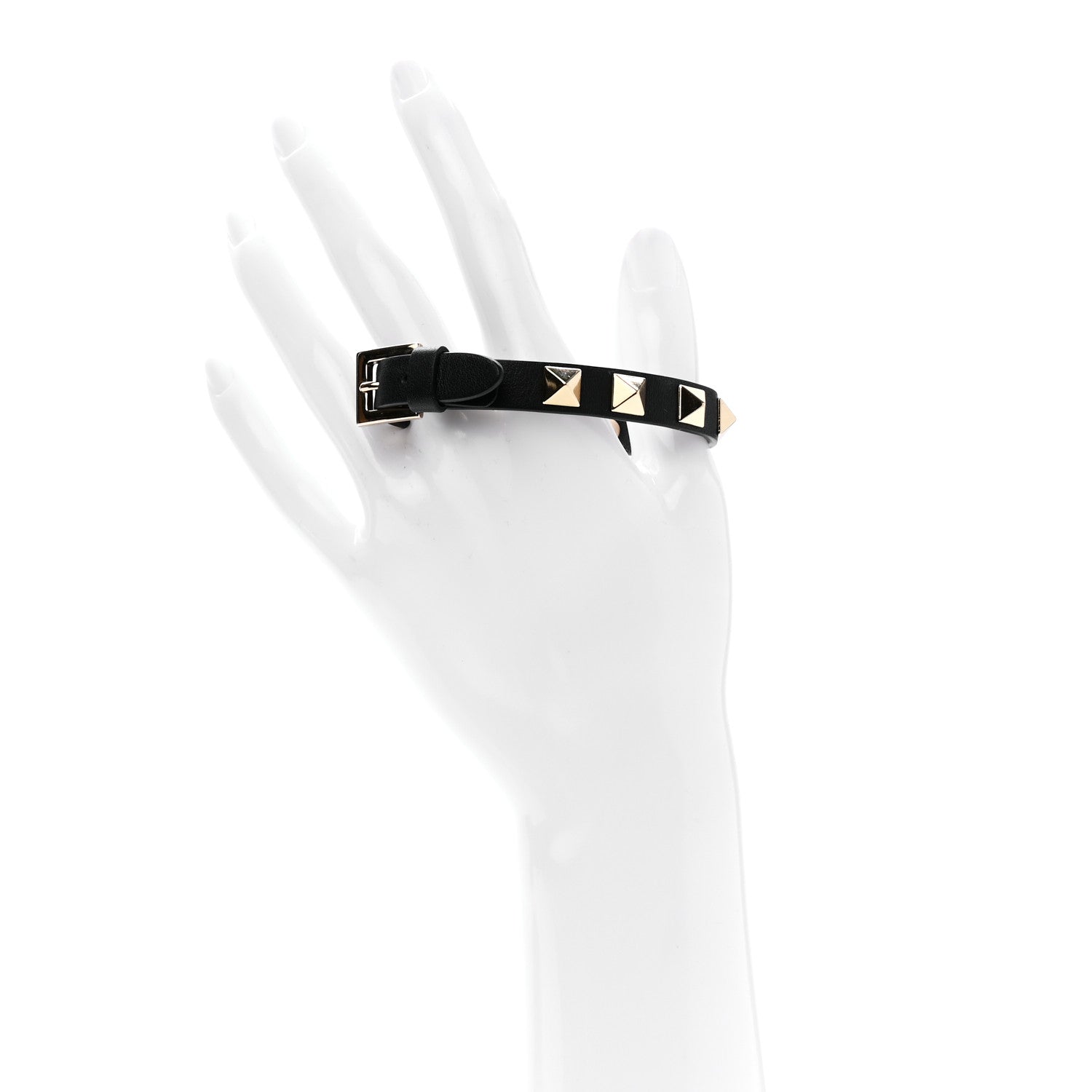 Valentino Garavani Vitello Rockstud Bracelet Black 2 of 6