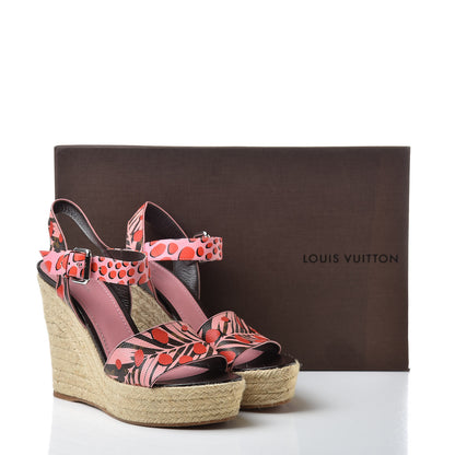 Louis Vuitton Monogram Jungle Dots Espadrille Wedge Sandal 37 Sugar Pink Poppy 8 of 8