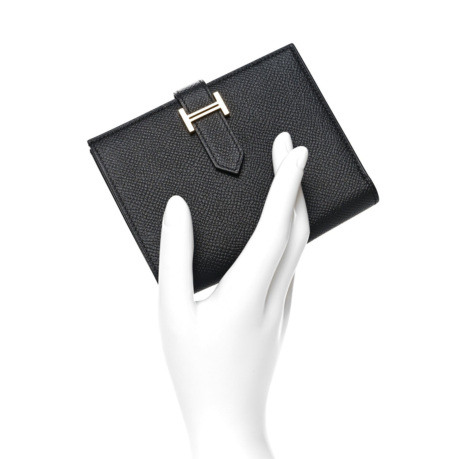 Hermes Epsom Bearn Compact Wallet Black 2 of 10