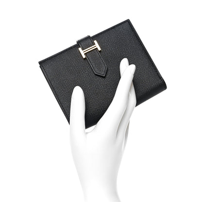 Hermes Epsom Bearn Compact Wallet Black 2 of 10