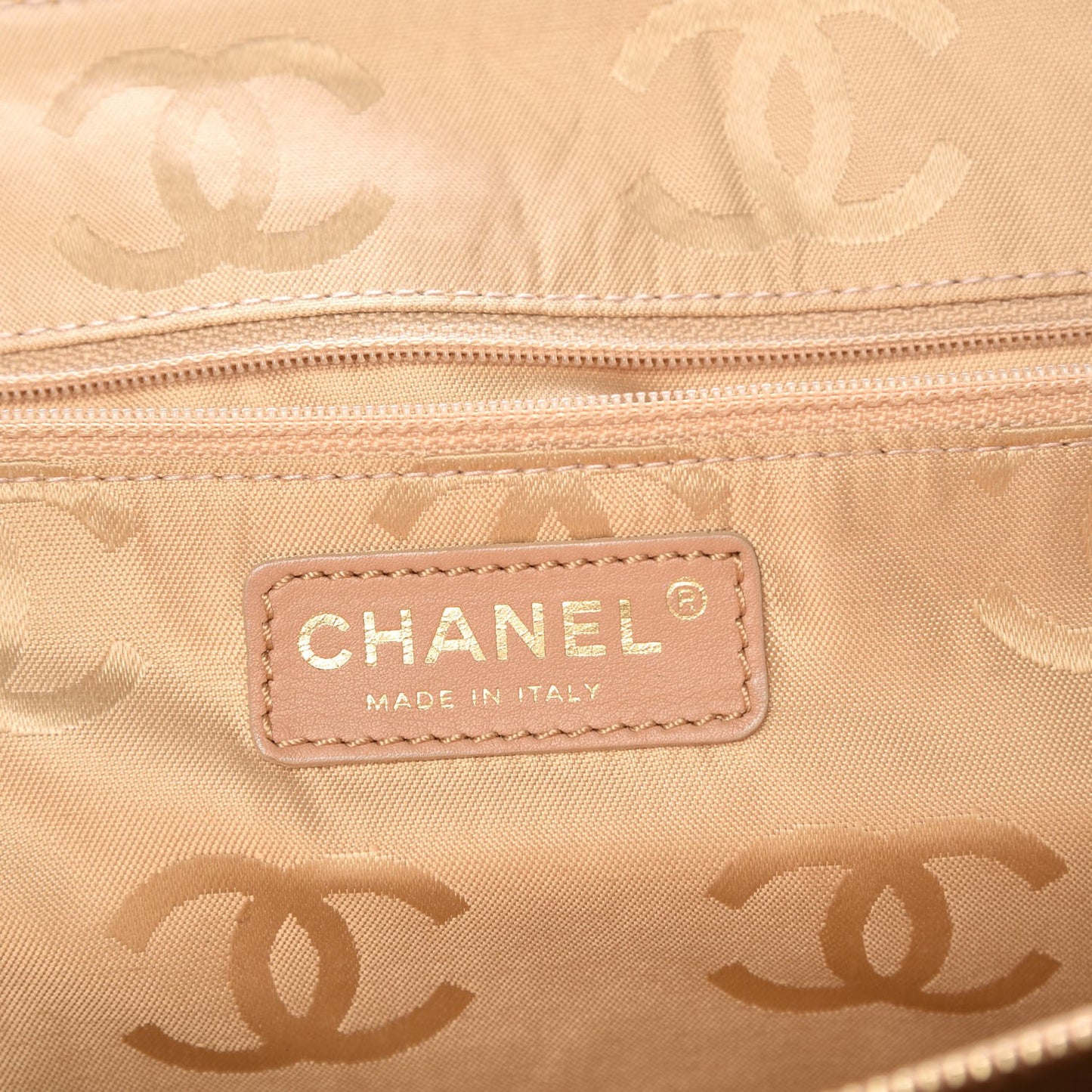 Caviar Flap Shoulder Bag Beige