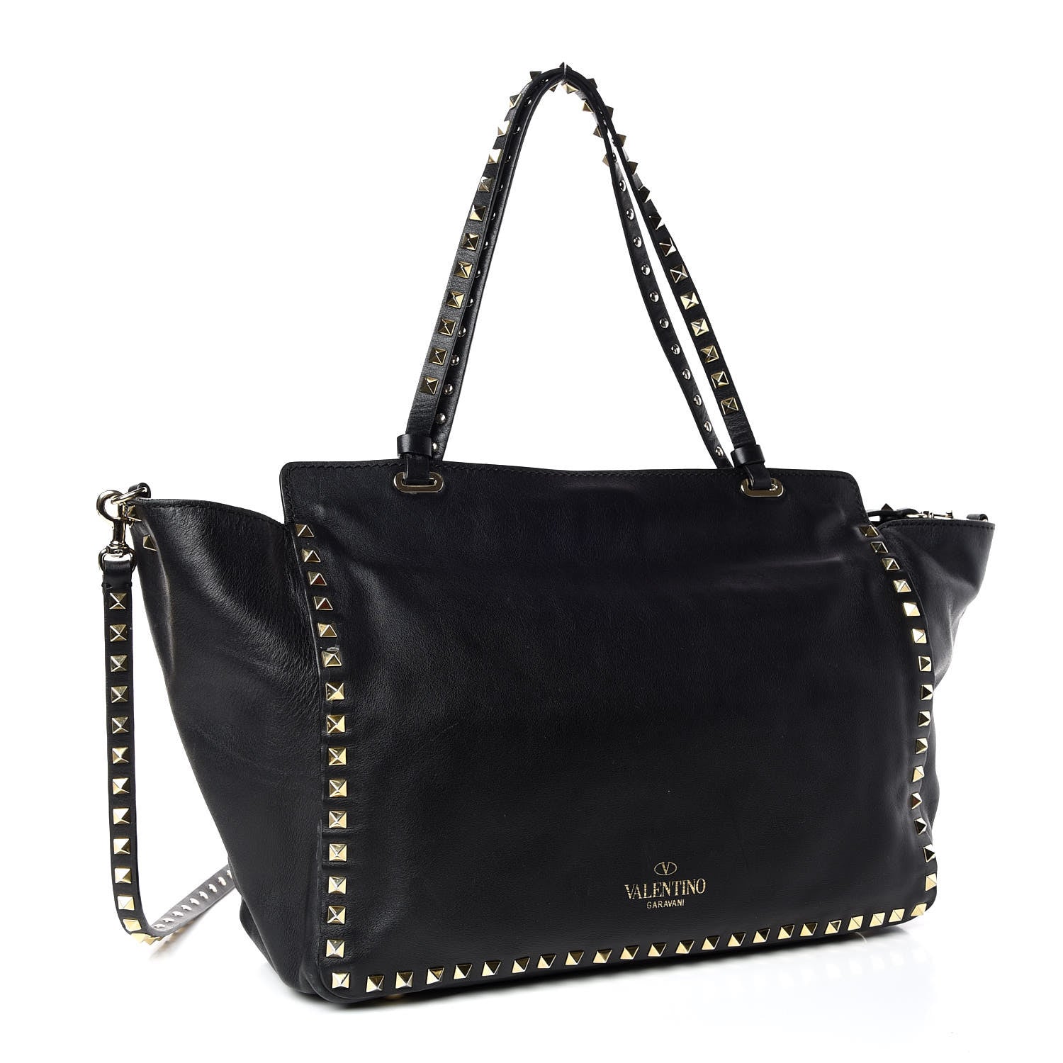 Valentino Garavani Vitello Medium Rockstud Tote Black 3 of 20