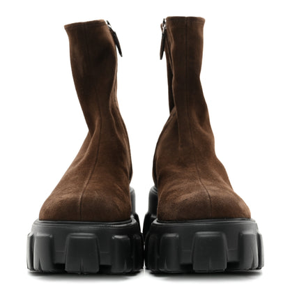 Prada Suede Monolith Chelsea 55mm Boots 37 Moro 3 of 9