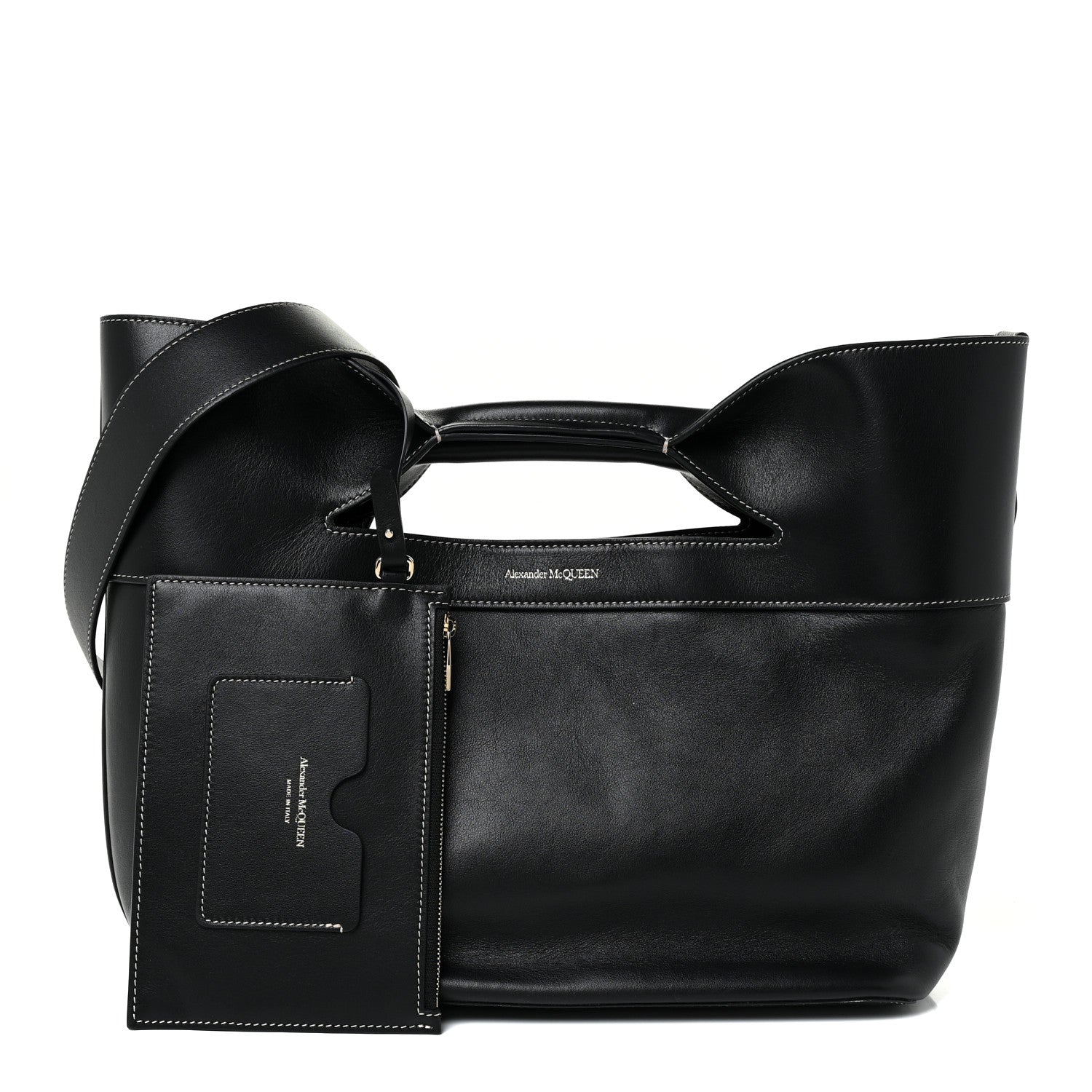 Alexander McQueen Calfskin Small The Bow Bag Black 2 of 12
