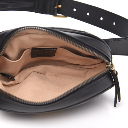 Gucci Calfskin Matelasse GG Marmont Belt Bag 85 34 Black 5 of 12