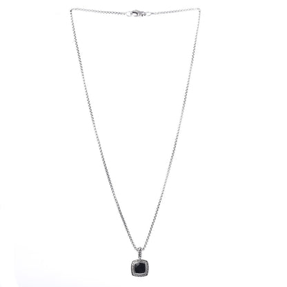 David Yurman Sterling Silver Diamond Black Onyx 7mm Petite Albion Necklace 4 of 6