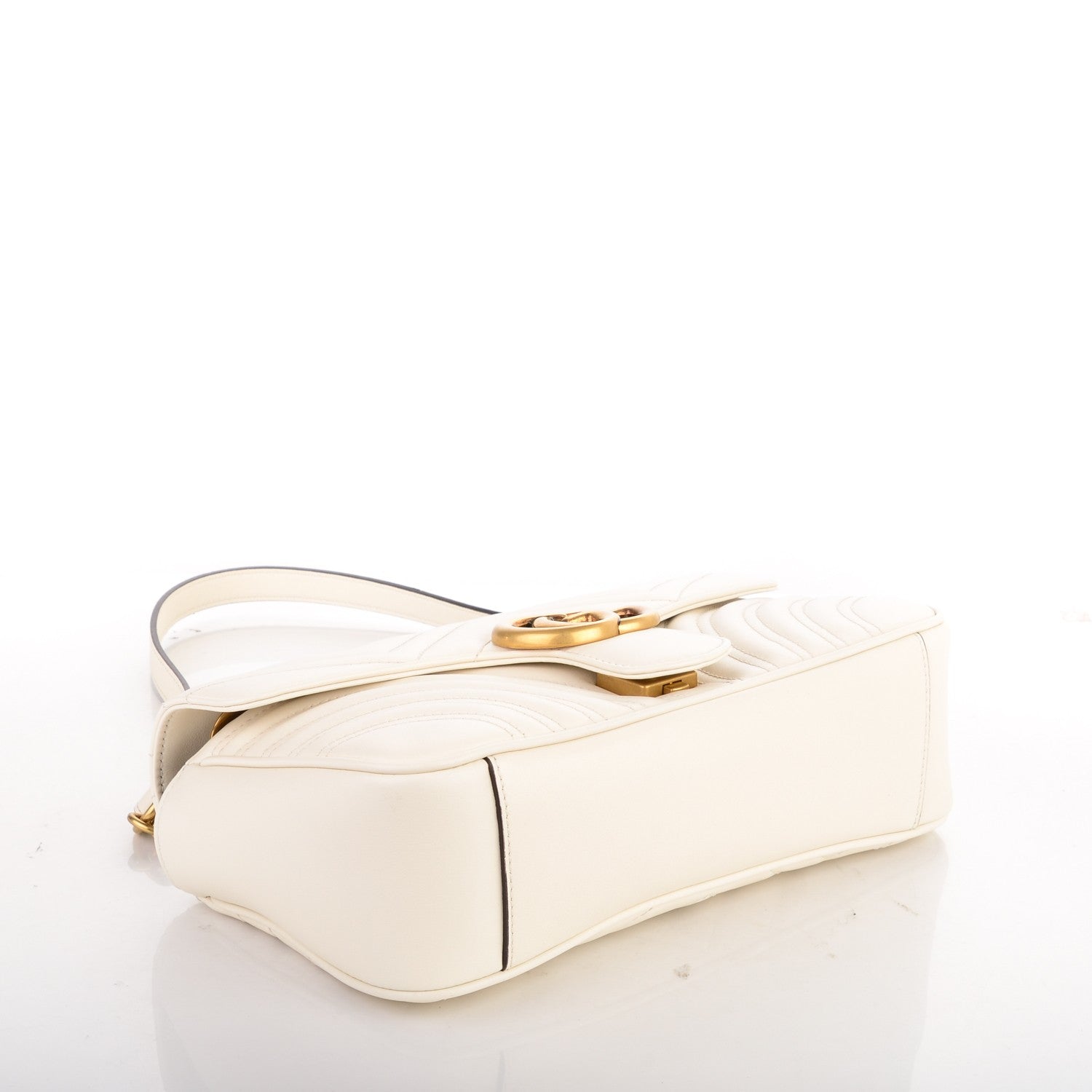 Gucci Calfskin Matelasse Small GG Marmont Shoulder Bag White 4 of 7