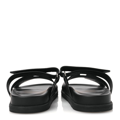 Hermes Calfskin Womens Chypre Sandals 36 Black 6 of 9