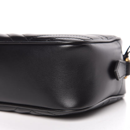 Gucci Calfskin Matelasse Small GG Marmont Chain Shoulder Bag Black 6 of 10