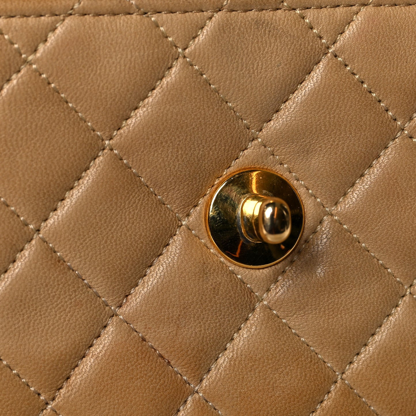 Lambskin Quilted Mini Flap Beige