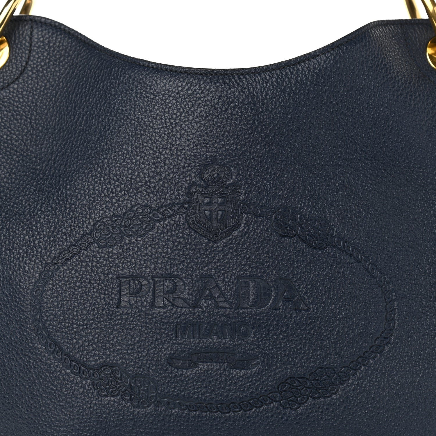 Prada Vitello Phenix Embossed Logo Hobo Baltico 8 of 10