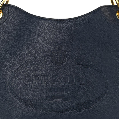 Prada Vitello Phenix Embossed Logo Hobo Baltico 8 of 10