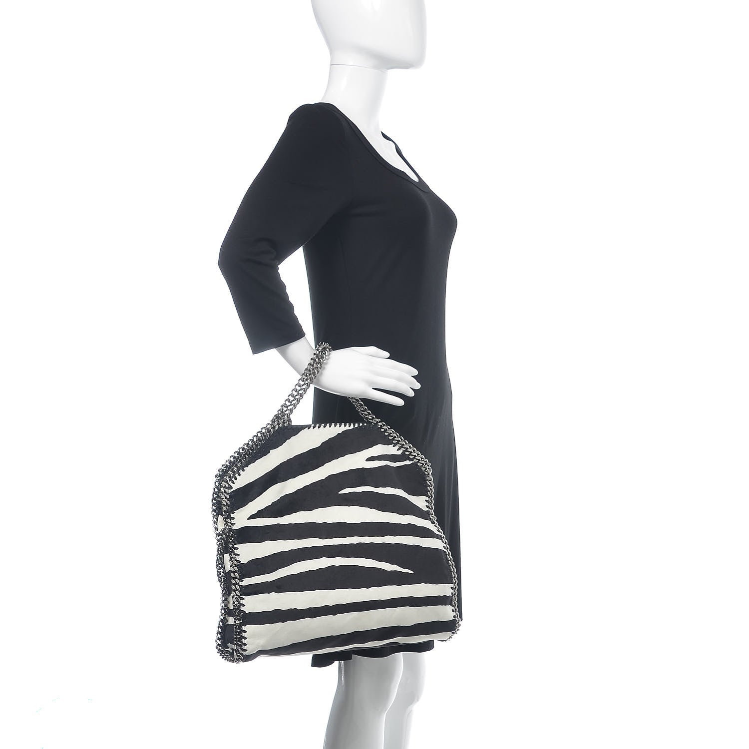 Stella McCartney Linen Zebra Falabella Fold Over Tote 2 of 11