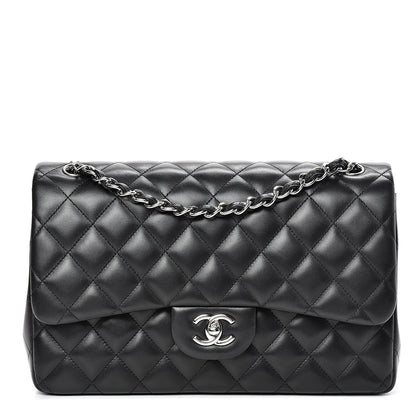 Chanel Lambskin Quilted Jumbo Double Flap Black 1 of 10