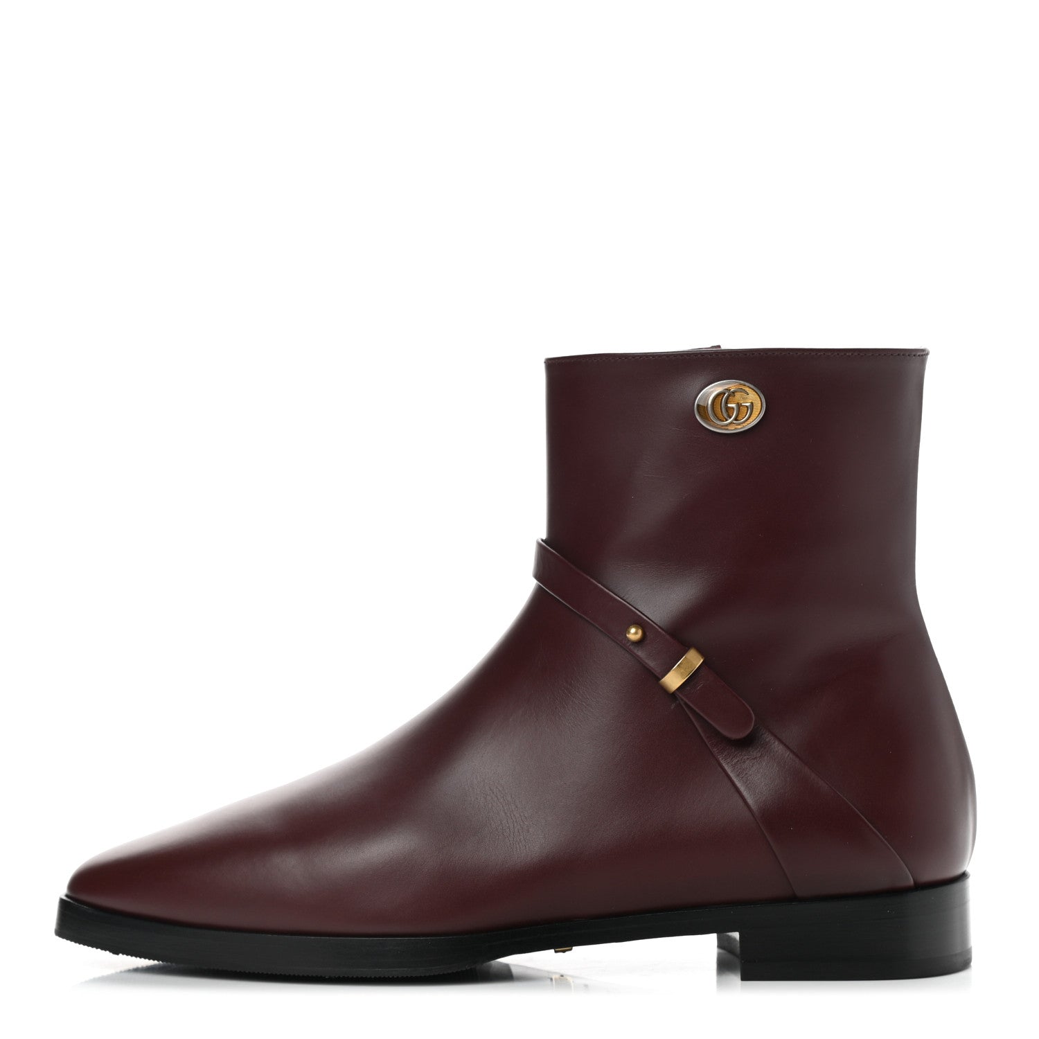 Gucci Calfskin Womens GG Ankle Boots 37 Vintage Bordeaux 1 of 8