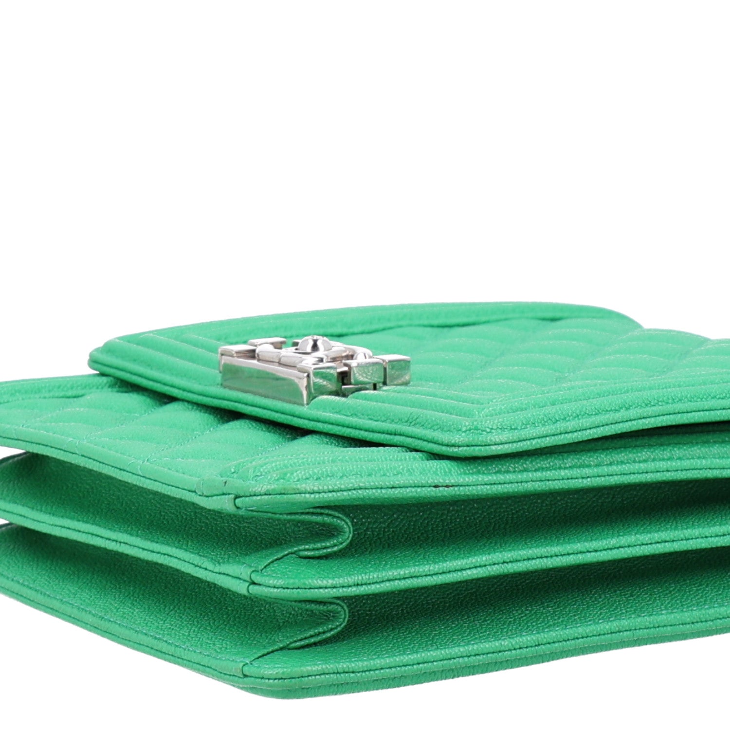 Chanel Caviar Quilted North South Boy Flap Green 10 of 10