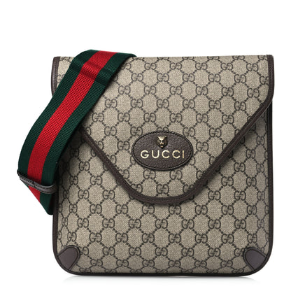 Gucci GG Supreme Monogram Web Medium Neo Vintage Flap Messenger Bag Beige New Acero 1 of 8