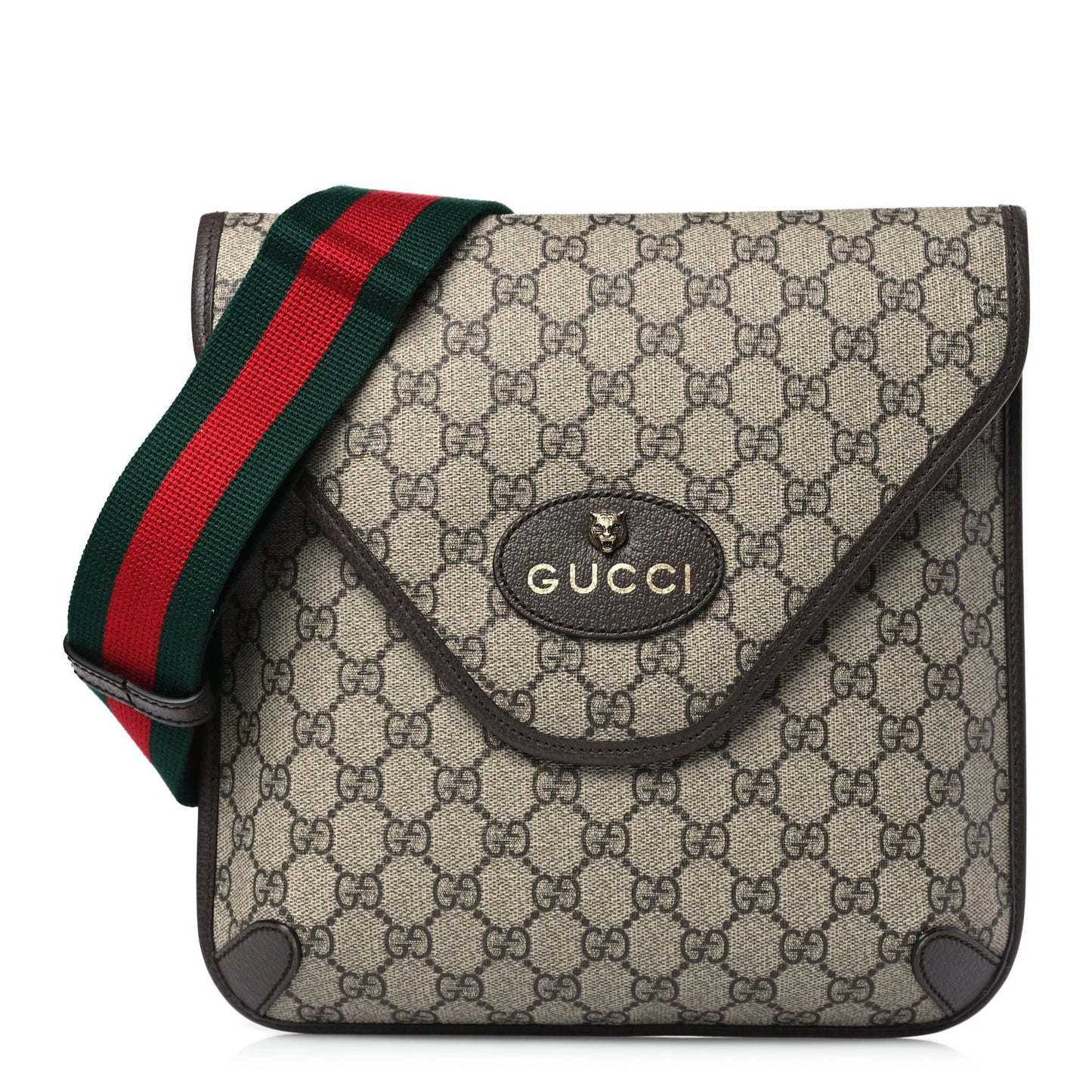 GG Supreme Monogram Web Medium Neo Vintage Flap Messenger Bag Beige New Acero