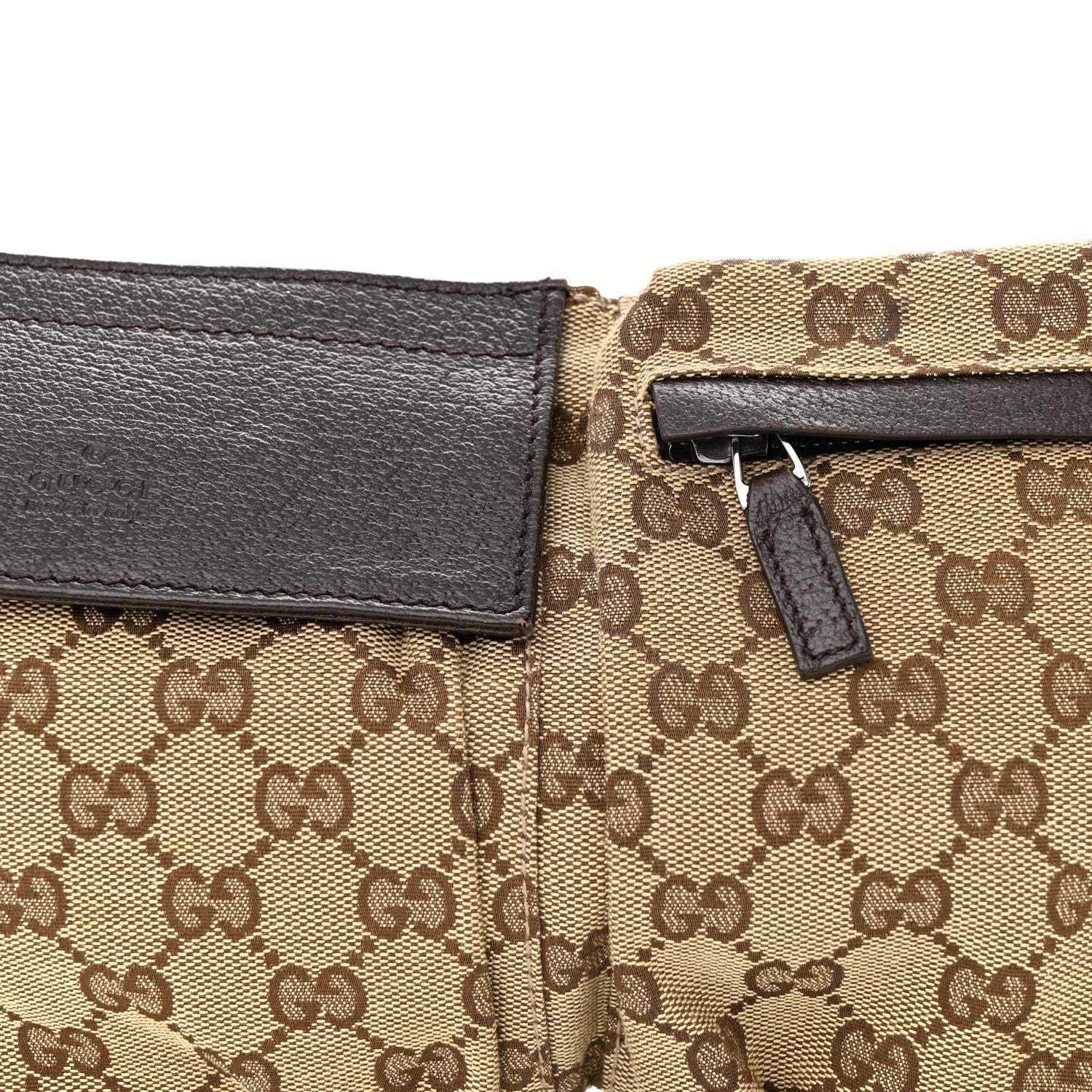 Gucci GG Monogram Double Pocket Belt Bag Dark Brown 8 of 10