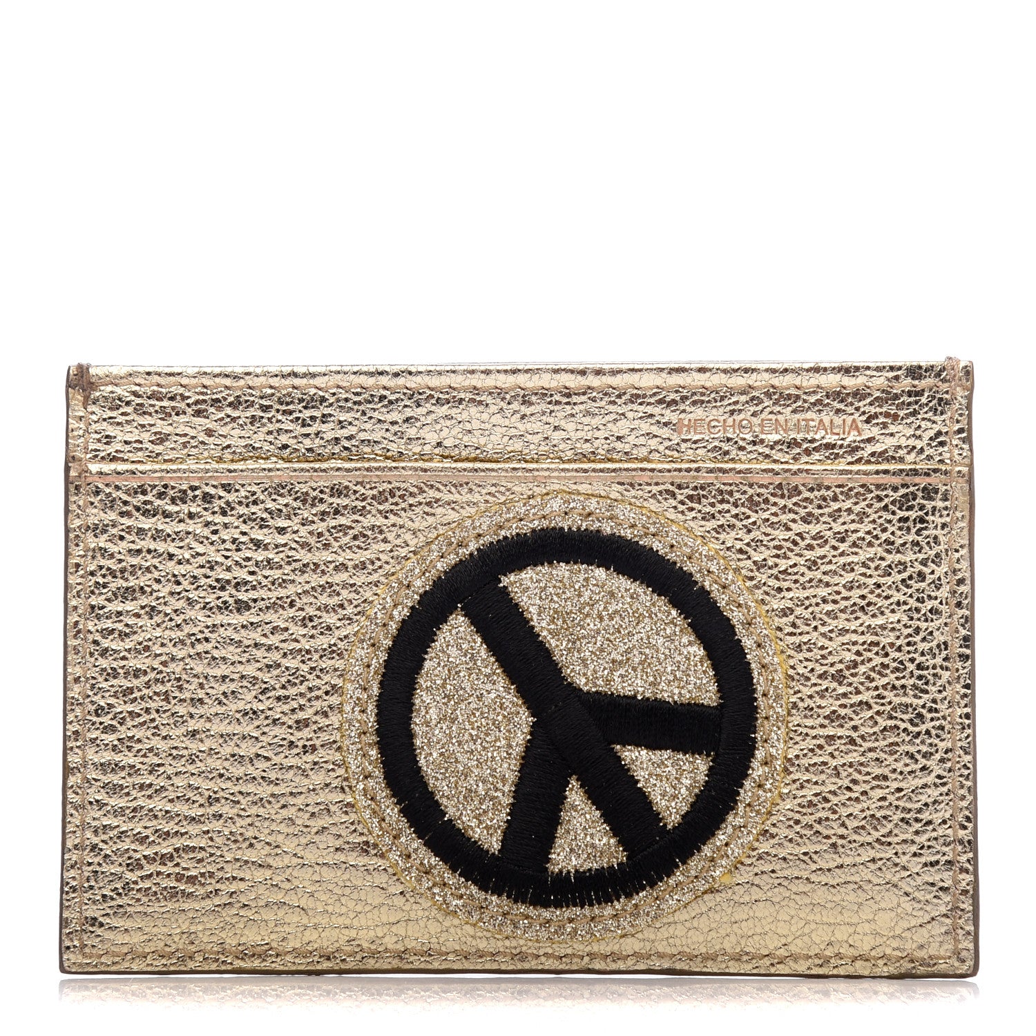 Miu Miu Metallic Goatskin Madras Pop Patch Card Case Cromo 1 of 8