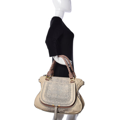 Chloe Calfskin Lizard Embossed Large Marcie Satchel 1 of 9