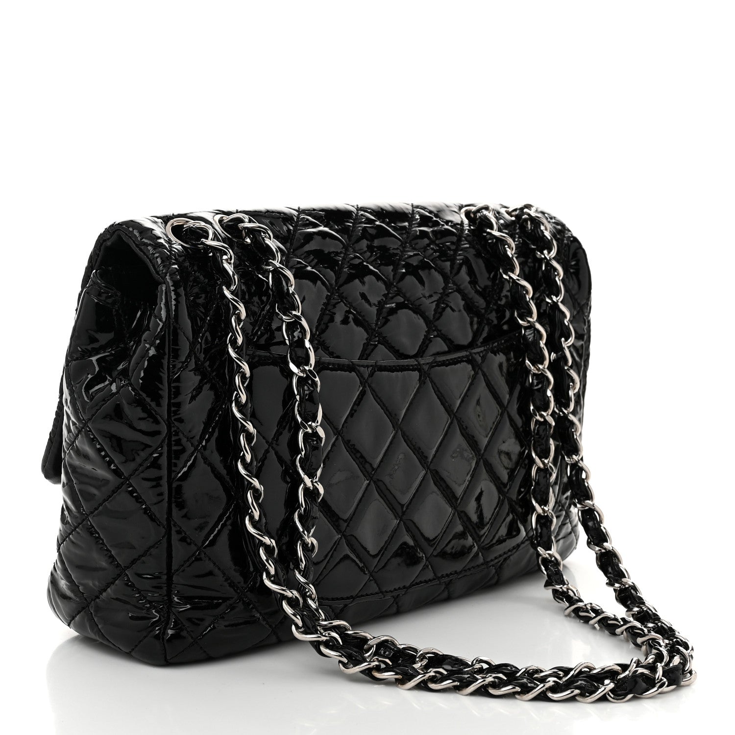 Chanel Patent Quilted Jumbo Single Flap Black 3 of 11