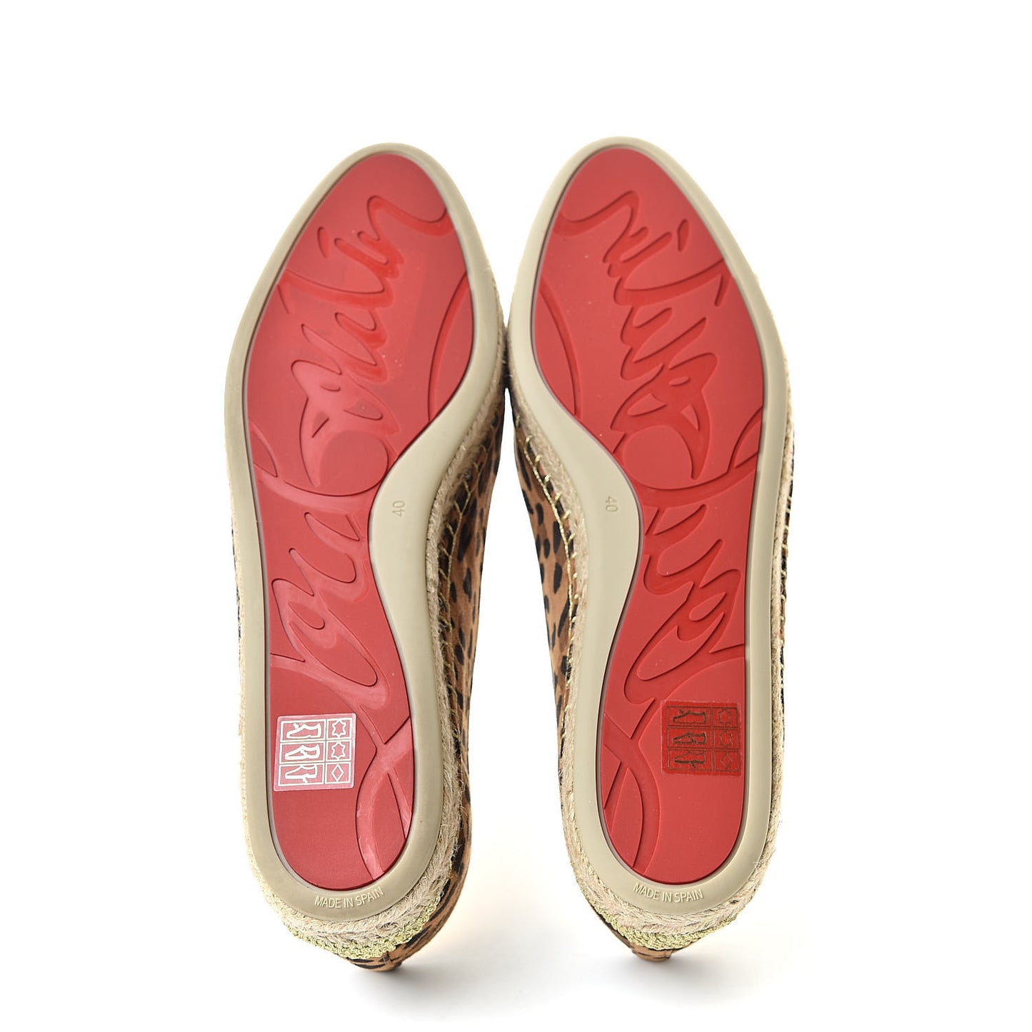 Veau Velours Leopard Aliochette Espadrilles 40 Caramel