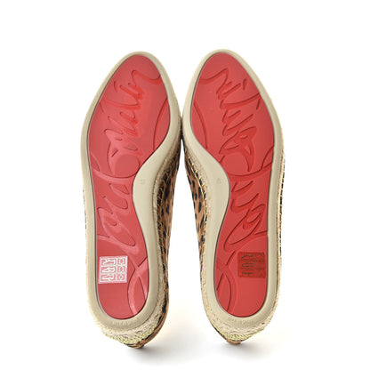 Christian Louboutin Veau Velours Leopard Aliochette Espadrilles 40 Caramel 6 of 11