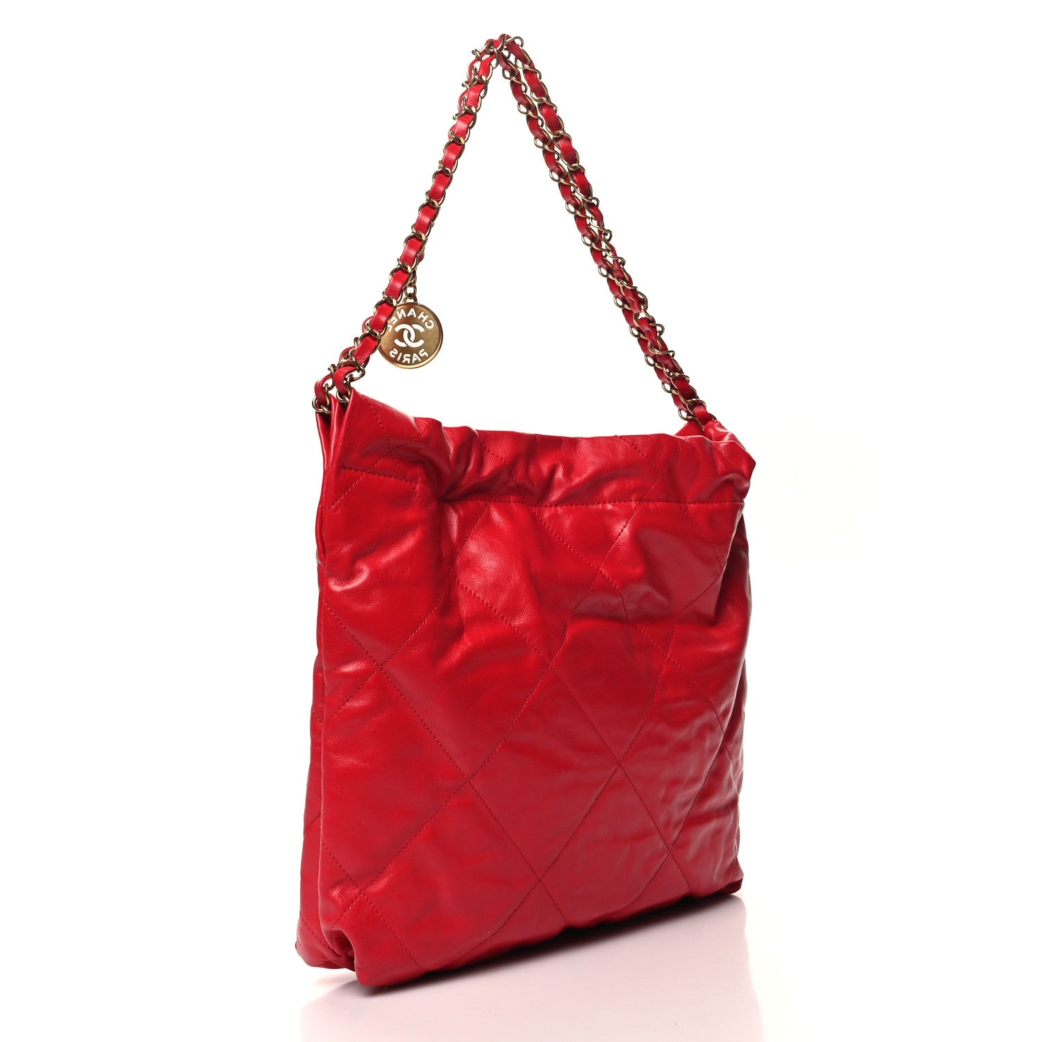 Chanel Shiny Calfskin Quilted Small 22 Red 4 of 12