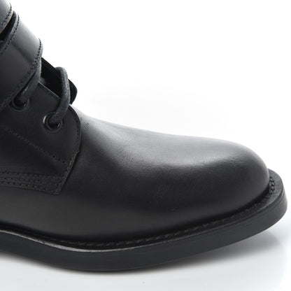 Saint Laurent Smooth Calfskin Studded Strap Rangers Boots 37.5 Black 14 of 16