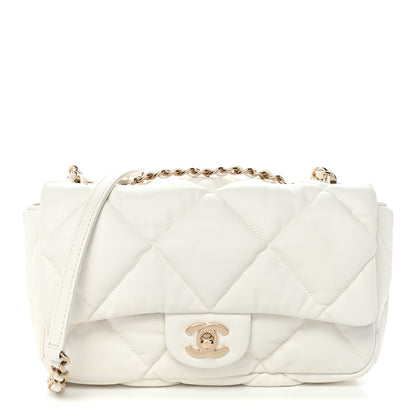 Chanel Calfskin Quilted Medium Bubbly Flap White 1 of 11