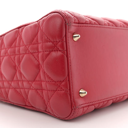 Christian Dior Lambskin Cannage Medium Lady Dior Red 9 of 12