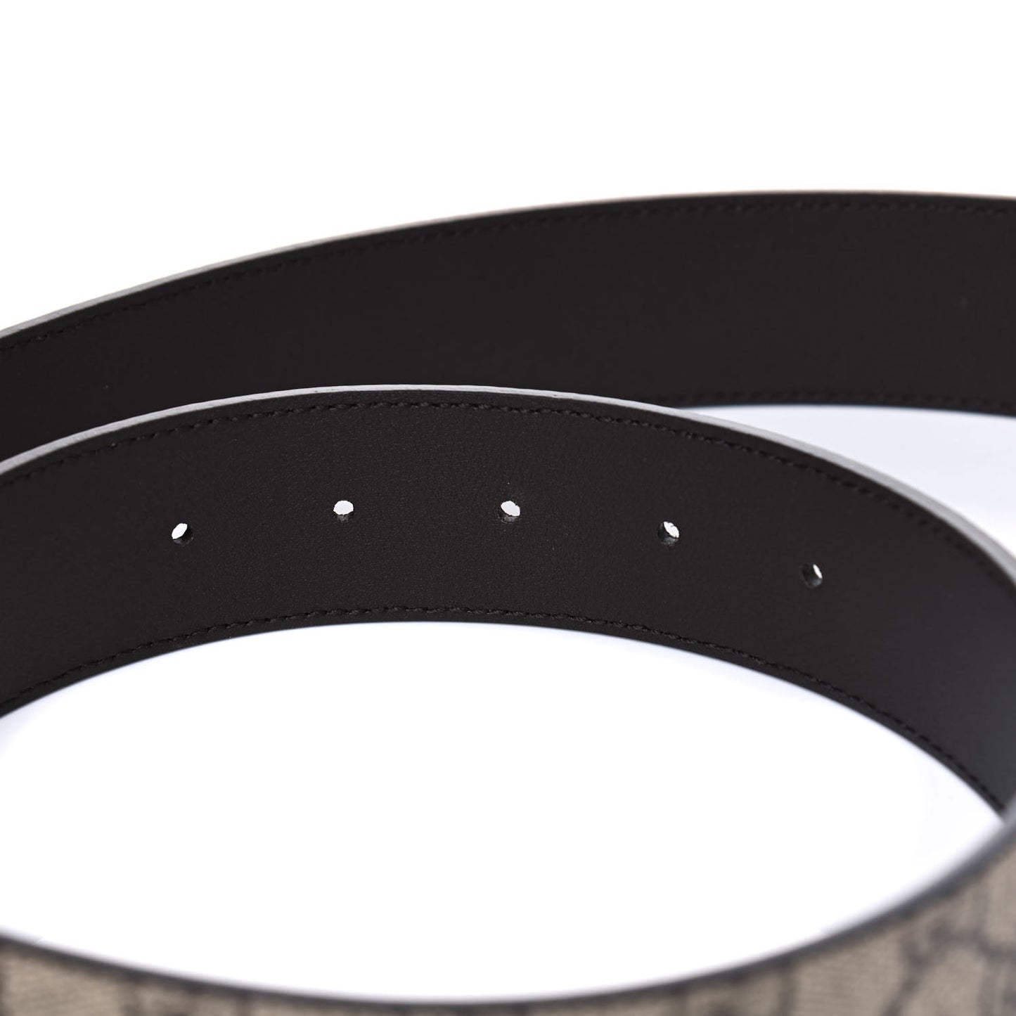 GG Supreme Monogram Interlocking G 37mm Belt 85 34 Beige Ebony Cocoa