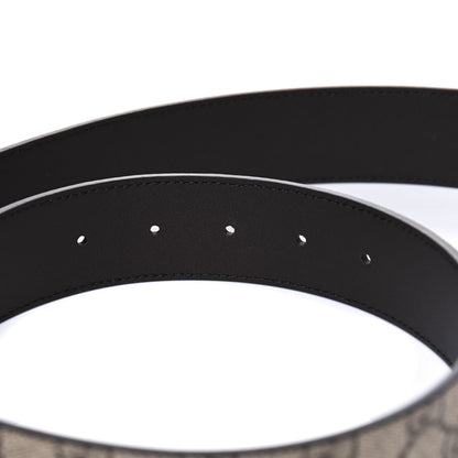 Gucci GG Supreme Monogram Interlocking G 37mm Belt 85 34 Beige Ebony Cocoa 4 of 5