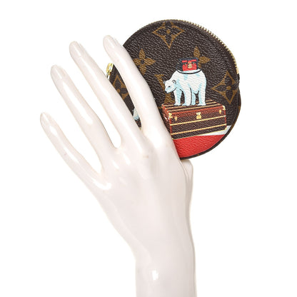 Louis Vuitton Monogram 2017 Christmas Animation Round Coin Purse 2 of 7