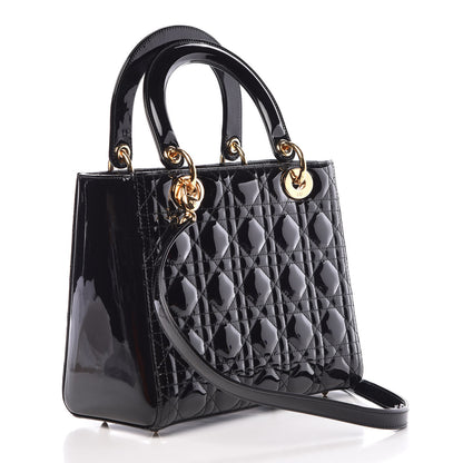 Christian Dior Patent Cannage Medium Lady Dior Black 4 of 10
