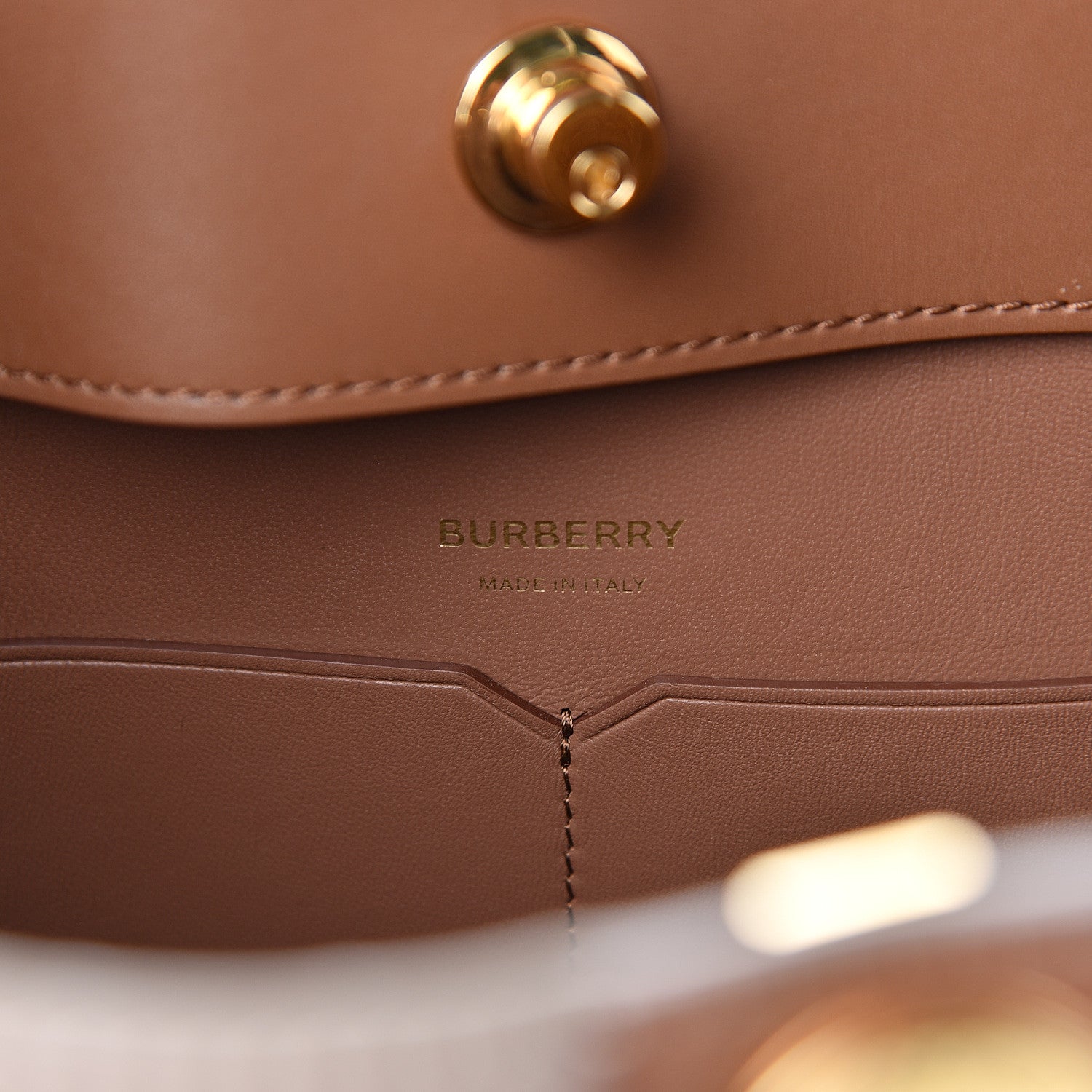 Burberry Calfskin Medium Society Top Handle Bag Brown 5 of 12